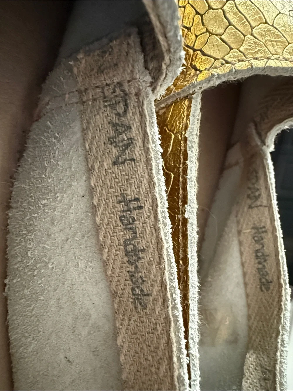 Fabiola’sMetallic Gold & Silver Espadrille Flats size 9 sturdy & comfortable